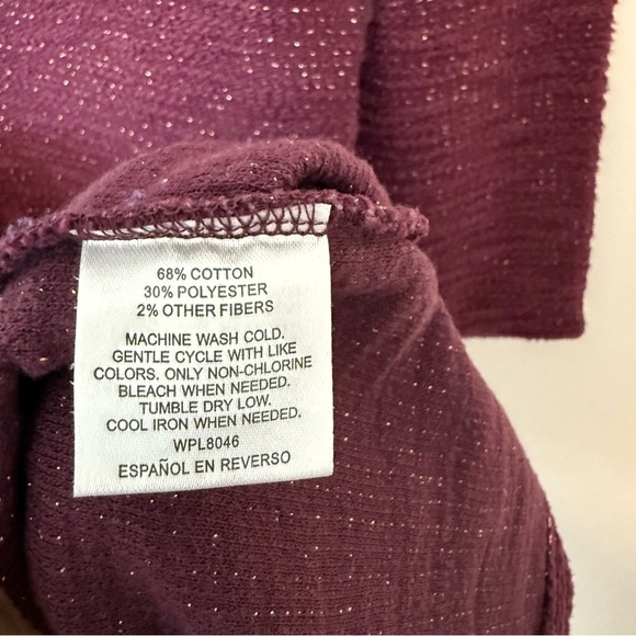 Maison Jules Deep Purple/Burgundy Knit Mini Dress with Gold Sparkles Size M - Picture 9 of 9